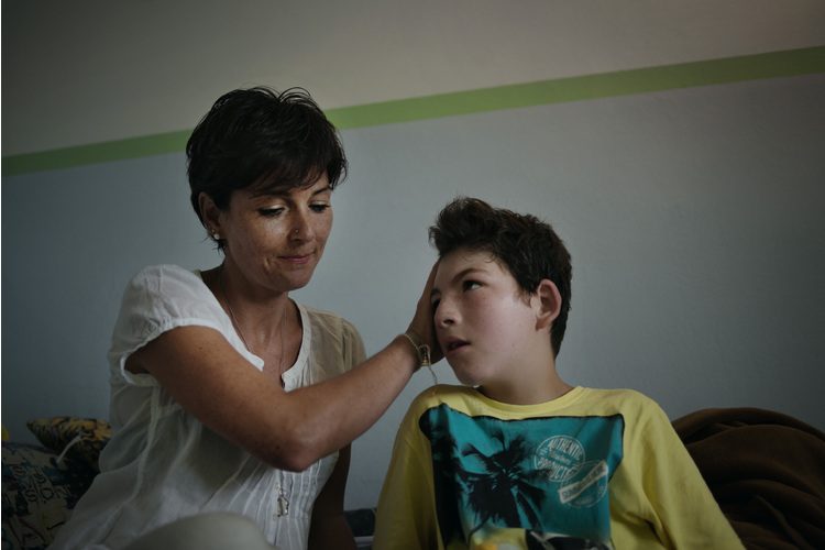 Familiar togetherness: Tanja Goirgi with her son Elia.