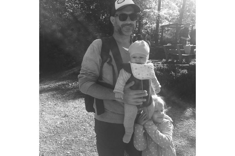 Patrik Luther with his two daughters, aged two and seven.