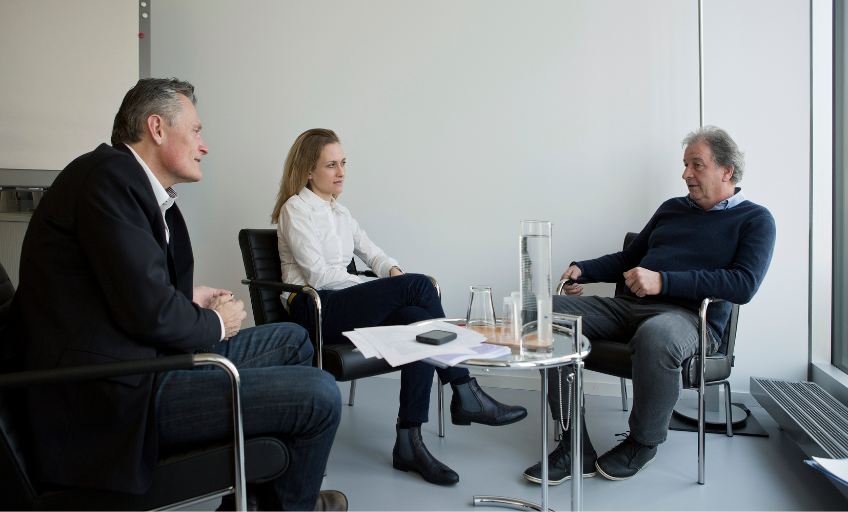 Jean Luc Guyer im Gespräch mit Eveline von Arx und Nik Niethammer