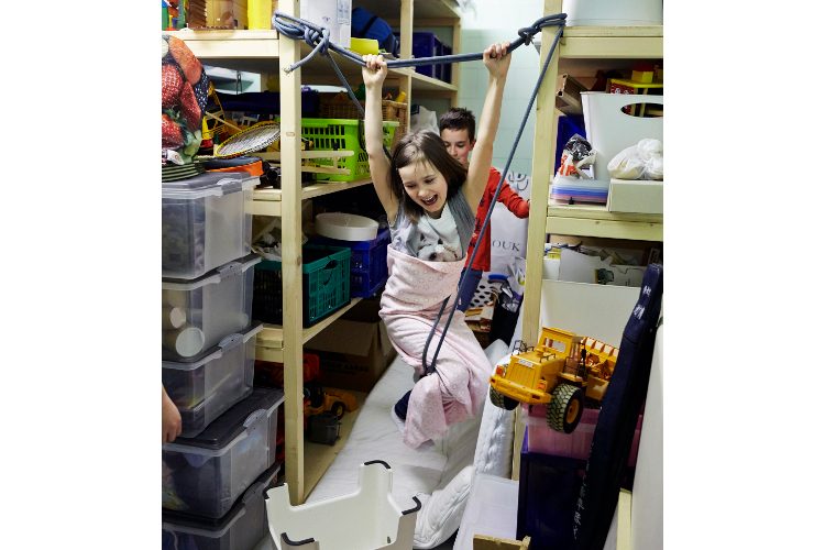 Magical moment: Sophie and her younger brother play happily