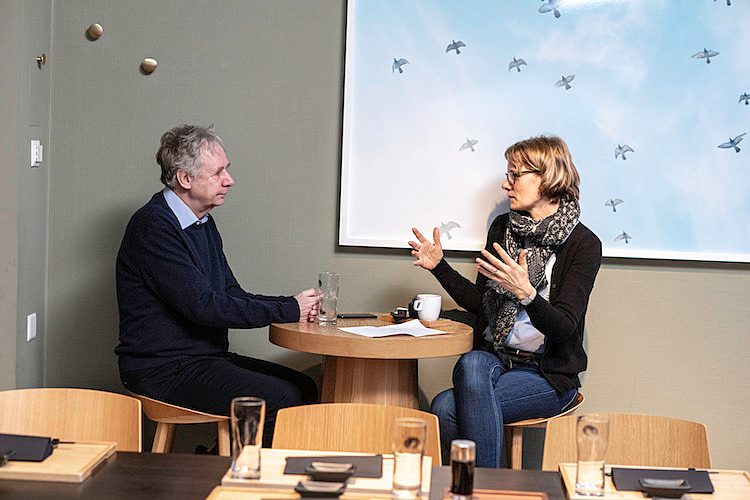 François Höpflinger, 70, in conversation with deputy editor-in-chief Evelin Hartmann.
