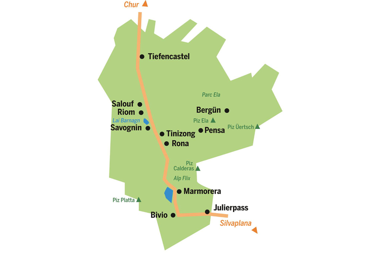 Den grössten Naturpark der Schweiz, mehrere Pässe und zahlreiche Aktivitäten finden sich in Savognin Bivio Albula