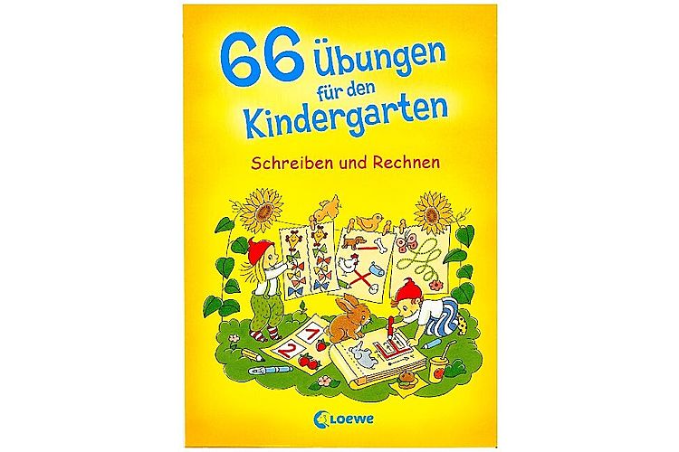 66 Übungen für den Kindergarten.Spielerische Übungen zu den Themen Farben, erste Zahlen, Gegensätze, Paare und mehr. Altersempfehlung: 4 bis 6 Jahre. Loewe 2011, 136 Seiten, ca. 9 Fr.