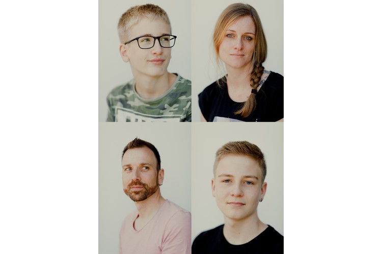 Familie mit Blick fürs Positive: Leo und Mutter Martina (oben), Vater Martin und Timo Gerber. Lesen Sie ihre Erzählung: «Gemeinsam lachen hilft über vieles hinweg»