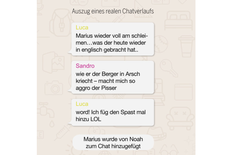 1/3 Auszug aus einem echten Chatverlauf.