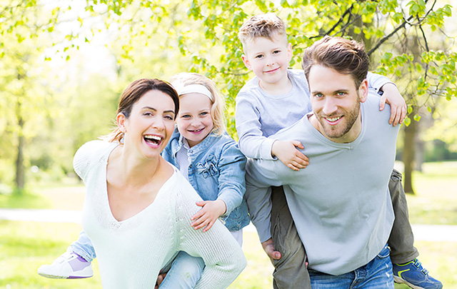Family have fun together