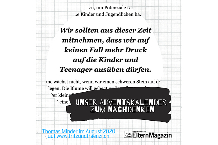 11. Dezember 2020: Hier ist der komplette Text von Thomas Minder: Wir müssen mehr Freiräume schaffen, um Talente zu fördern