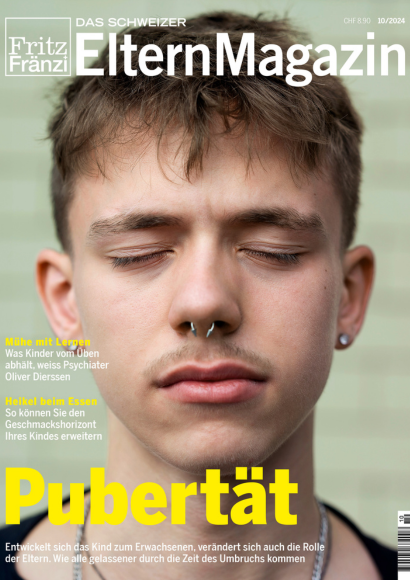 24-10-pubertaet-dossier-editorial-nik-cover-schweizer-elternmagazin-fritz-und-fraenzi-ab Heftcover Pubertät